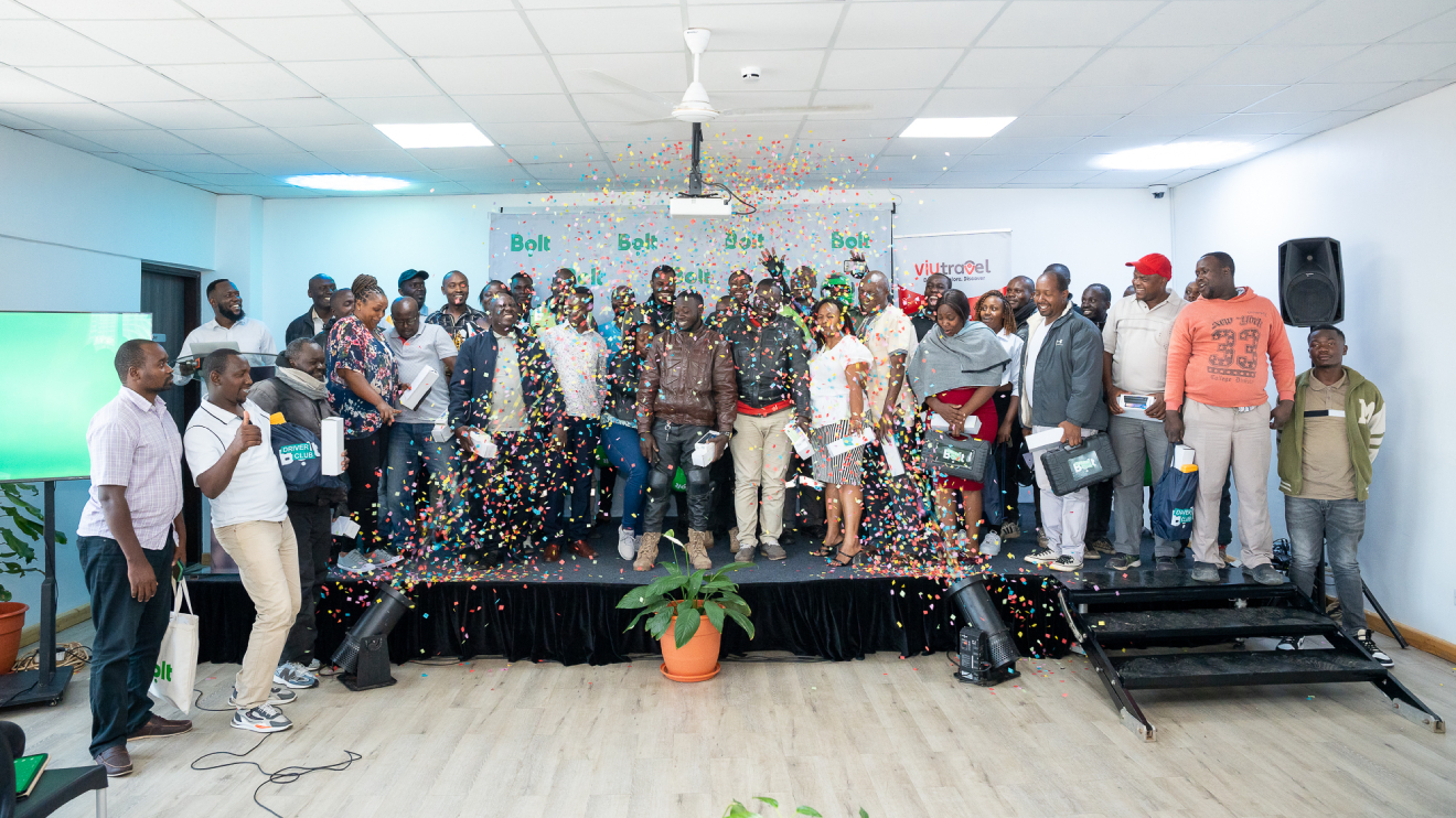 A group photo of all the winners that were feted at the Drive for a Prize awards ceremony held at Bolt's Driver Engagement Centre in Westlands. PHOTO/COURTESY